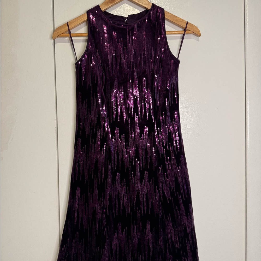 Elegant Purple Sequin Dress